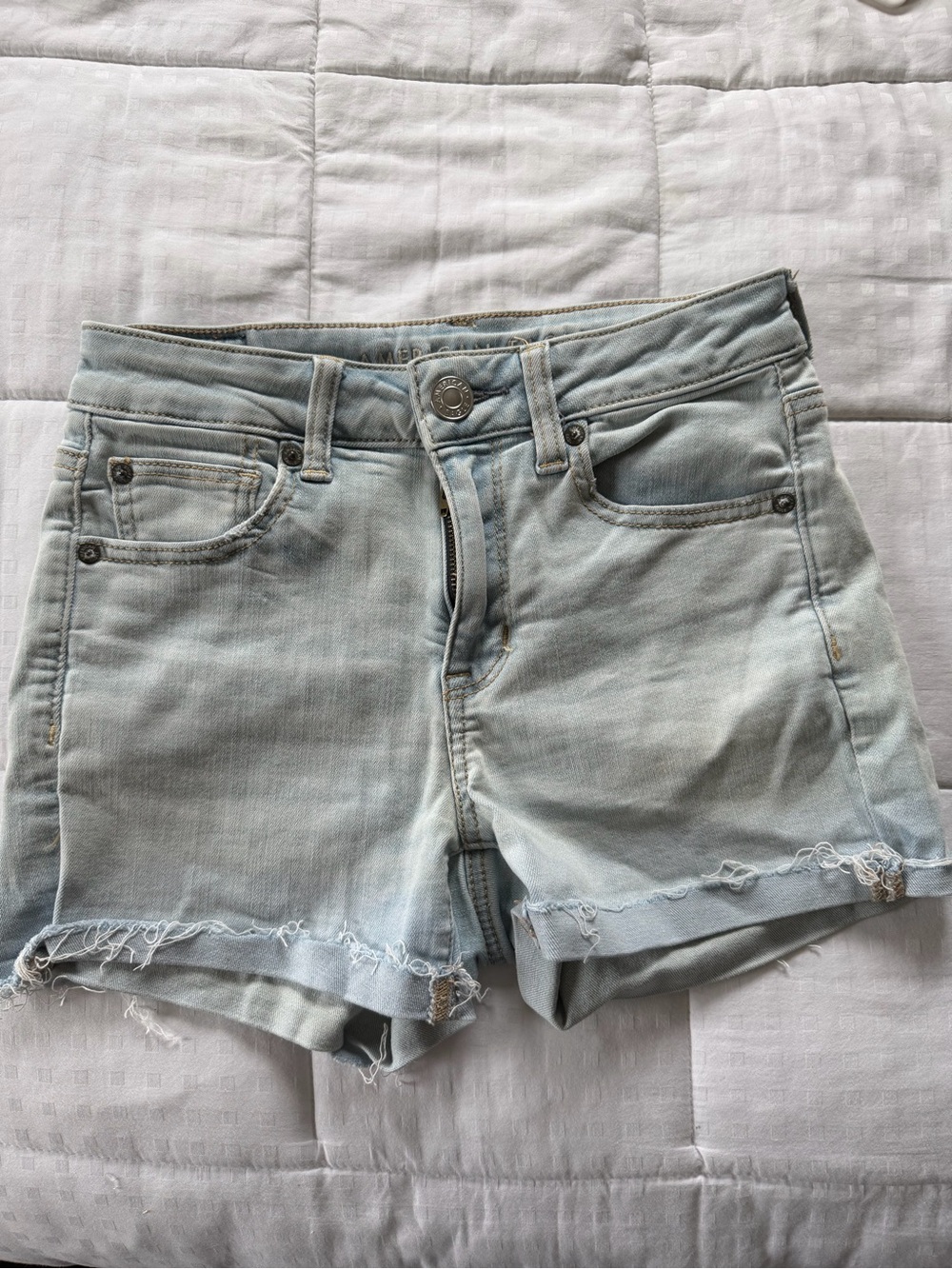 American Eagle Outfitters Light Wash Denim Cutoff Shorts
